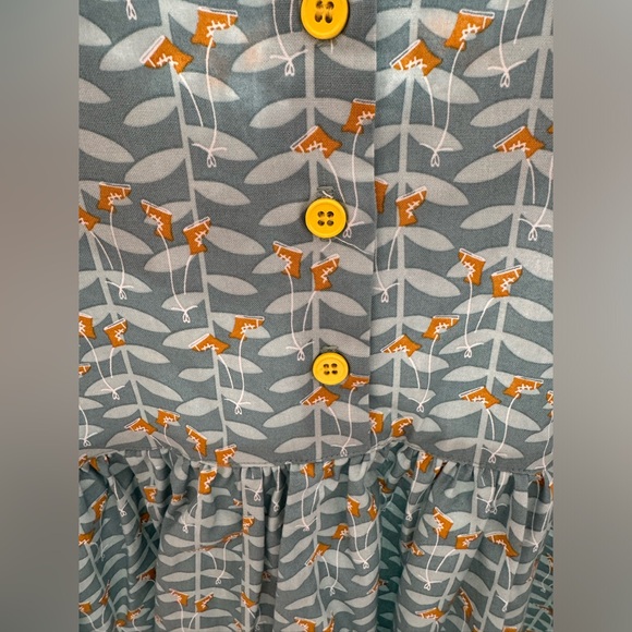 NWOT Little Moony 3-4Y Cotton Dress with Tulip Sleeves and Bow - Picture 12 of 13